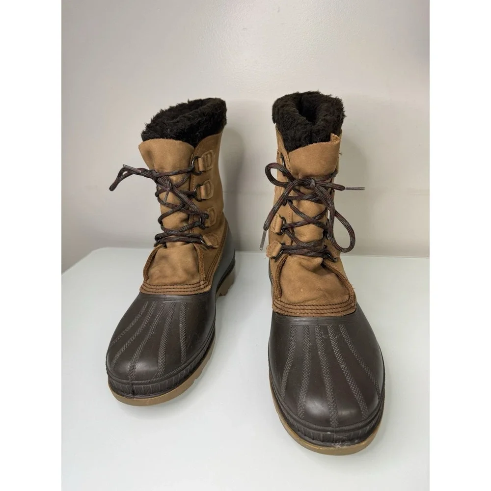 Mens Sorel Badger Snow Duck Boots Size 12 Insulated Lace Up